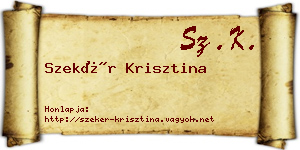 Szekér Krisztina névjegykártya
