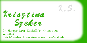 krisztina szeker business card